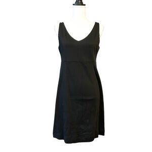 NWT NY & CO SLEEVELESS V-NECK A-LINE JERSEY DRESS WOMEN SZ SMALL IN BLACK